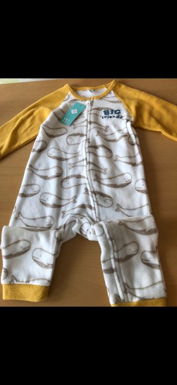 pyjamas garçon chaud baleine sans pieds 23 mois