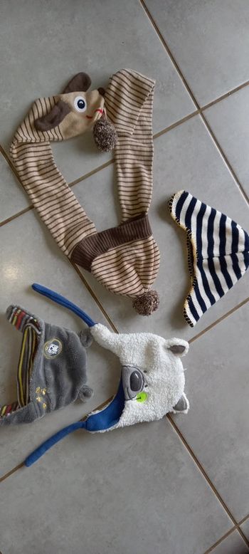 Lot 4 bonnets garçon de 0 à 12mois