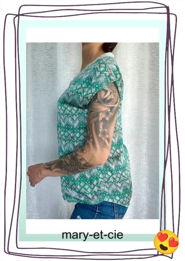 SOLDÉ - Blouse manches courtes taille 2 - rue des Abbesses - photo numéro 4