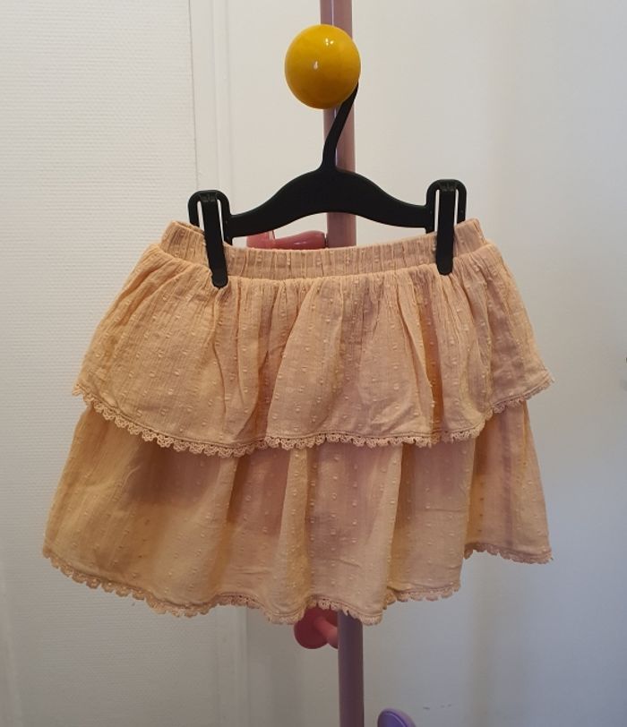 Jupe-short à étages 6 ans abricot