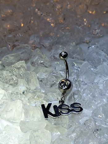  Piercing Kiss nombril strass blanc anneau ventre pendentif bijoux de corps barre tige banane 