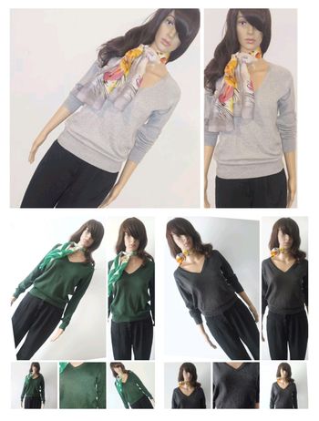 Lot de 3 pulls col V