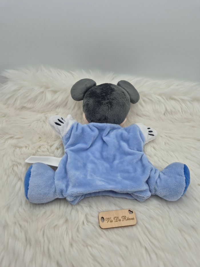 Doudou peluche Marionnette Mickey bleu étoiles Disney Baby - photo numéro 5