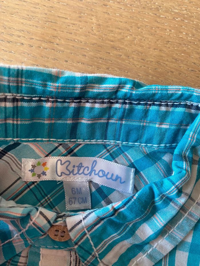Chemise bleu turquoise et blanc - photo numéro 3