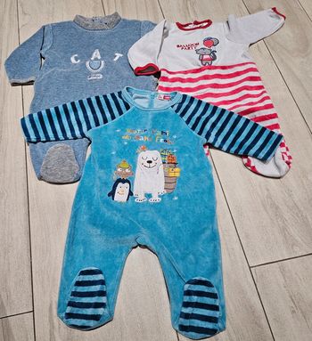 Lot de 3 body 3 mois velours