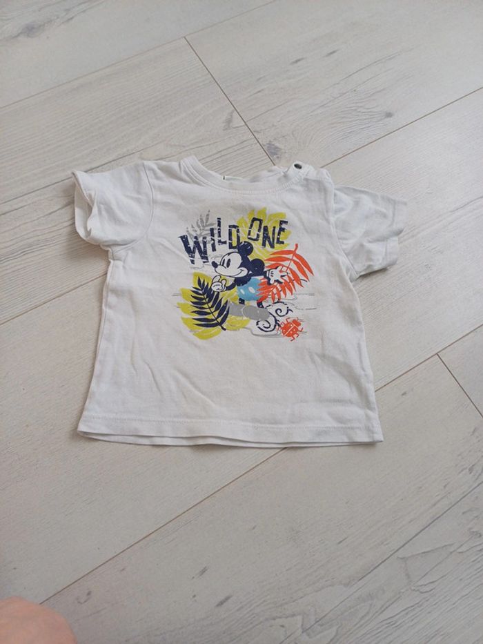 T-shirt blanc motif Mickey 12 mois Disney
