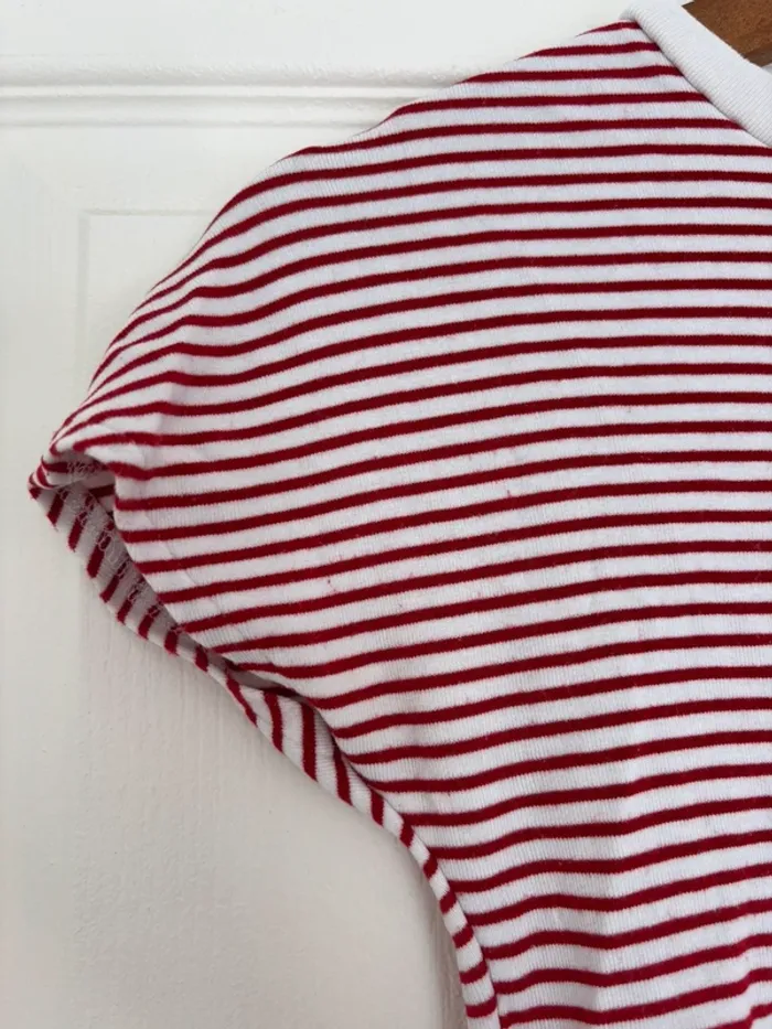 Crop top à rayures rouge et blanc Zara taille S - photo numéro 3