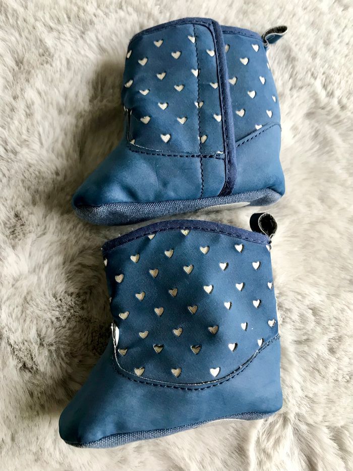 Bottines bleu marine 16 (tape à l’œil) - photo numéro 2