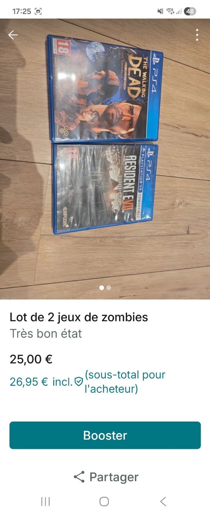 Lot 2 jeux zombies ps4