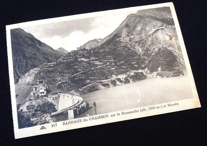 Carte postale ancienne (Isère) Barrage du Chambon sur la Romanche Altitude 1040m et Mizoën - photo numéro 4