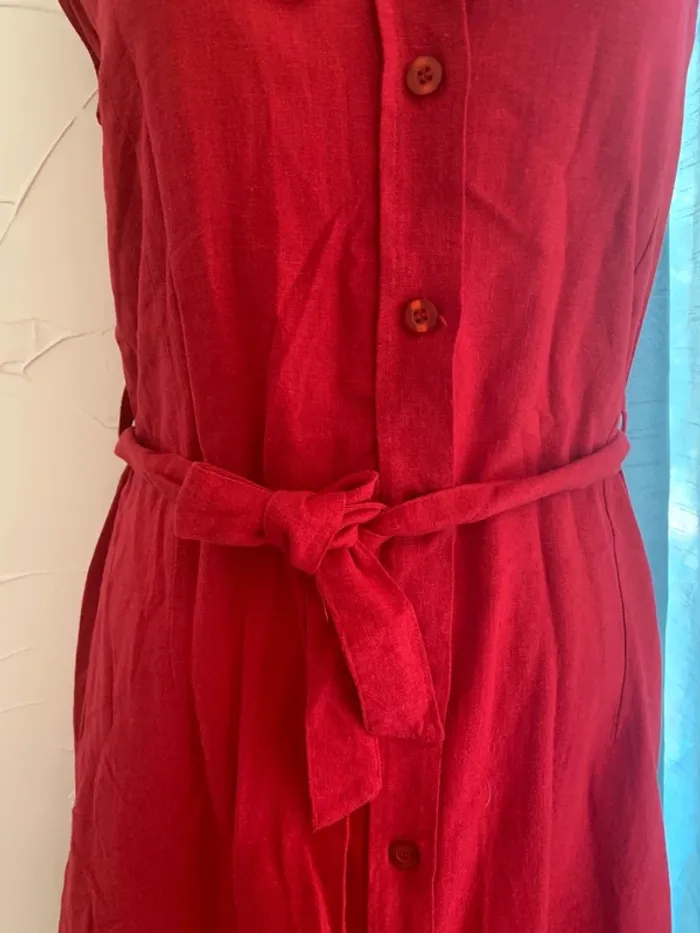 Robe Tavia  Lucci taille 44 longue rouge 55%lin - photo numéro 4