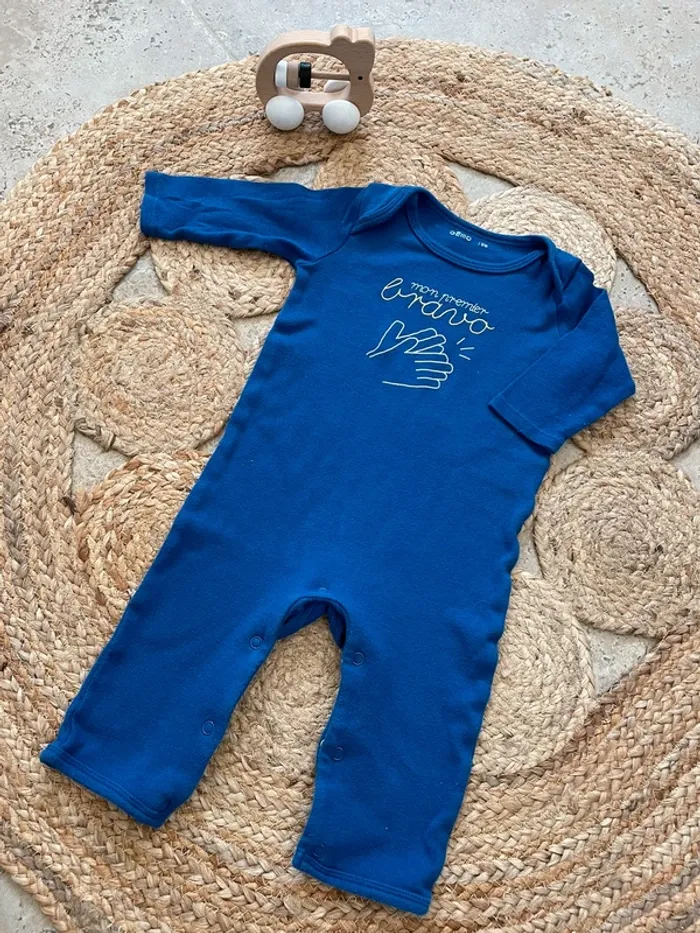 Combinaison / pyjama coton sans pied 9 mois