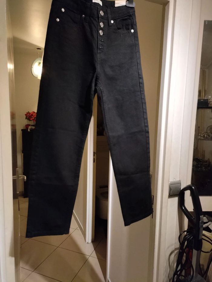 Jean noir Cache Cache fit regular taille haute neuf avec étiquette taille 34 - photo numéro 2
