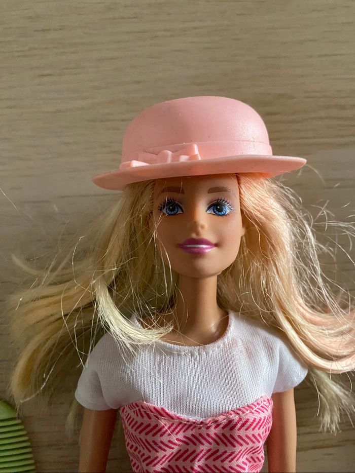 Poupee Barbie Mattel chapeau peigné accessoires 2015 201 - photo numéro 2