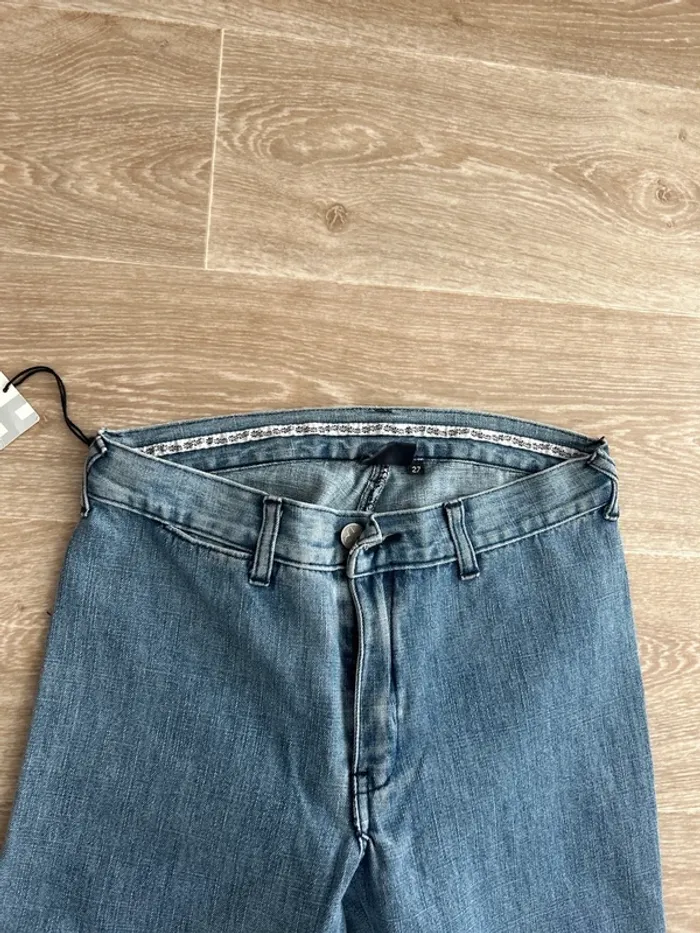 Jean School Rag pattes d'éléphant bleu clair bohème hippie Chic leg W27 - photo numéro 2