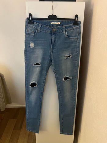 jeans trouée dentelle