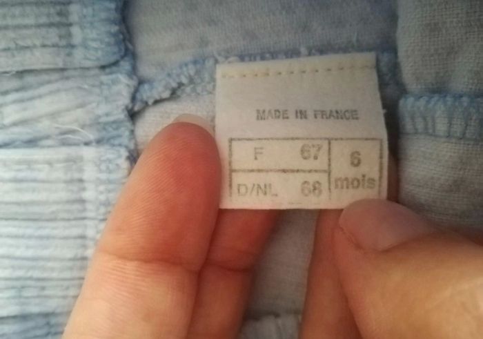 Pantalon velours à bretelles 6 mois garçon - photo numéro 2