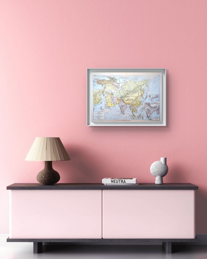 Imprimée en 1892, l'Asie, Vintage Authentique Grand Format (cadre non inclus) - photo numéro 2