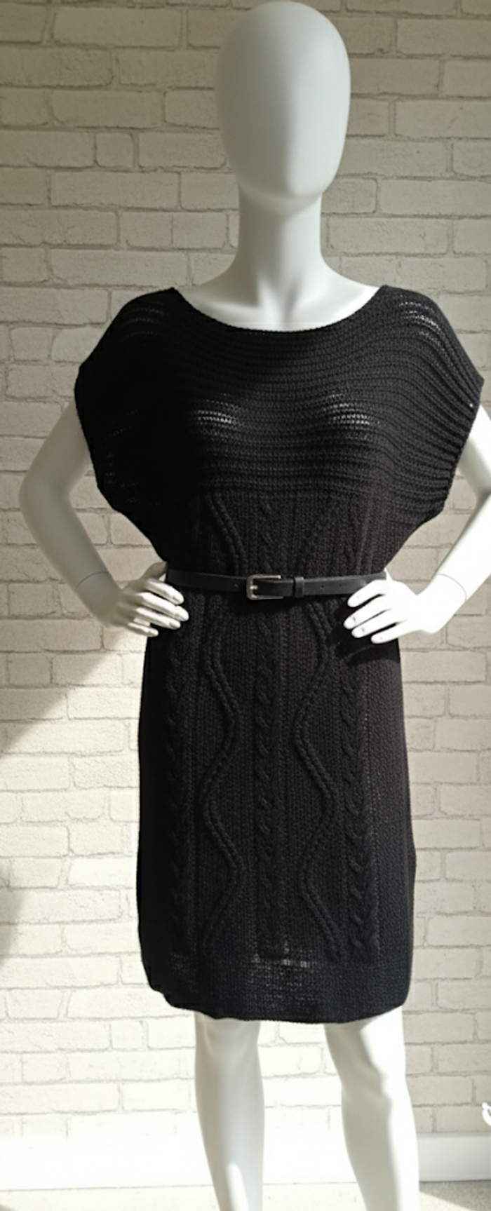 Robe Tunique Maille Noire Chic