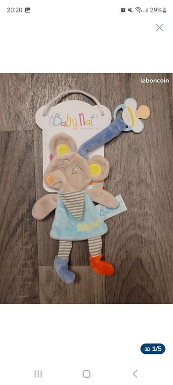 Doudou attache-sucette Doudou&Compagnie🎀
