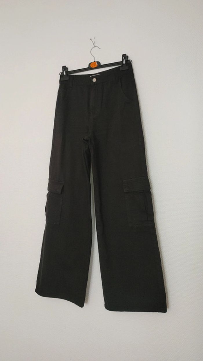 Pantalon cargo taille haute noir jean - photo numéro 4