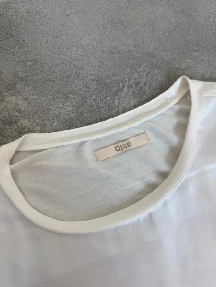 T-shirt Gaudi Jeans oversize femme blanc taille S parfait état - photo numéro 4