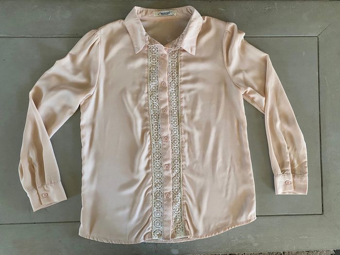 Chemise Queens beige clair avec broderies taille S - photo numéro 14