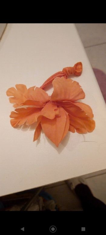 Élastique Chouchou fleur orange