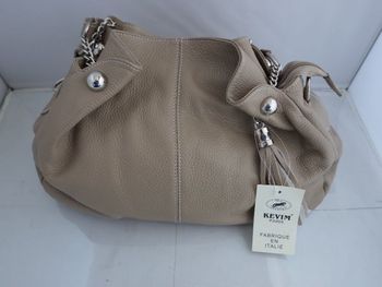 Sac à main en cuir – Beige – Neuf