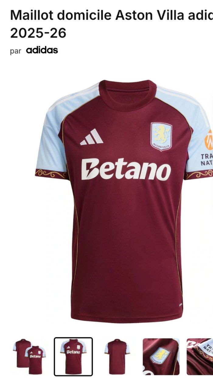 Maillot domicile Aston Villa FC 25/26 - photo numéro 6