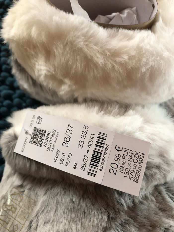 Chaussons gris et blanc - etam neuf - photo numéro 4