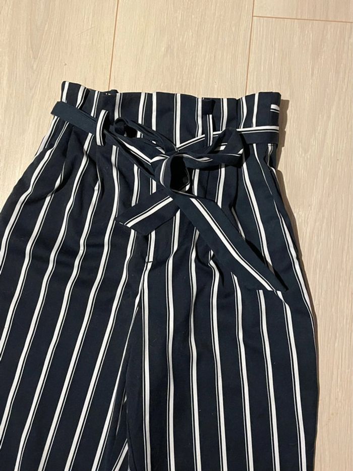Pantalon fluide à rayures- taille haute - photo numéro 6