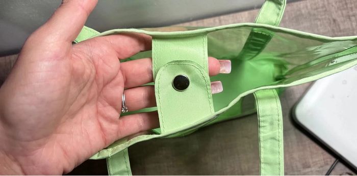 👜 petit sac vert transparent de plage #rasurelbylejaby - photo numéro 5