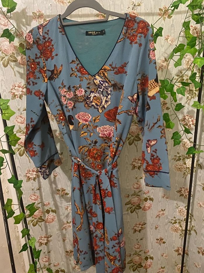 Robe courte motif oiseaux