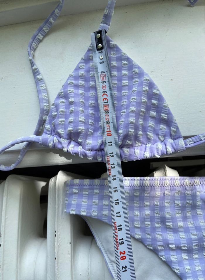 Maillot deux pièces Etam vichy blanc et mauve taille 36 - photo numéro 5