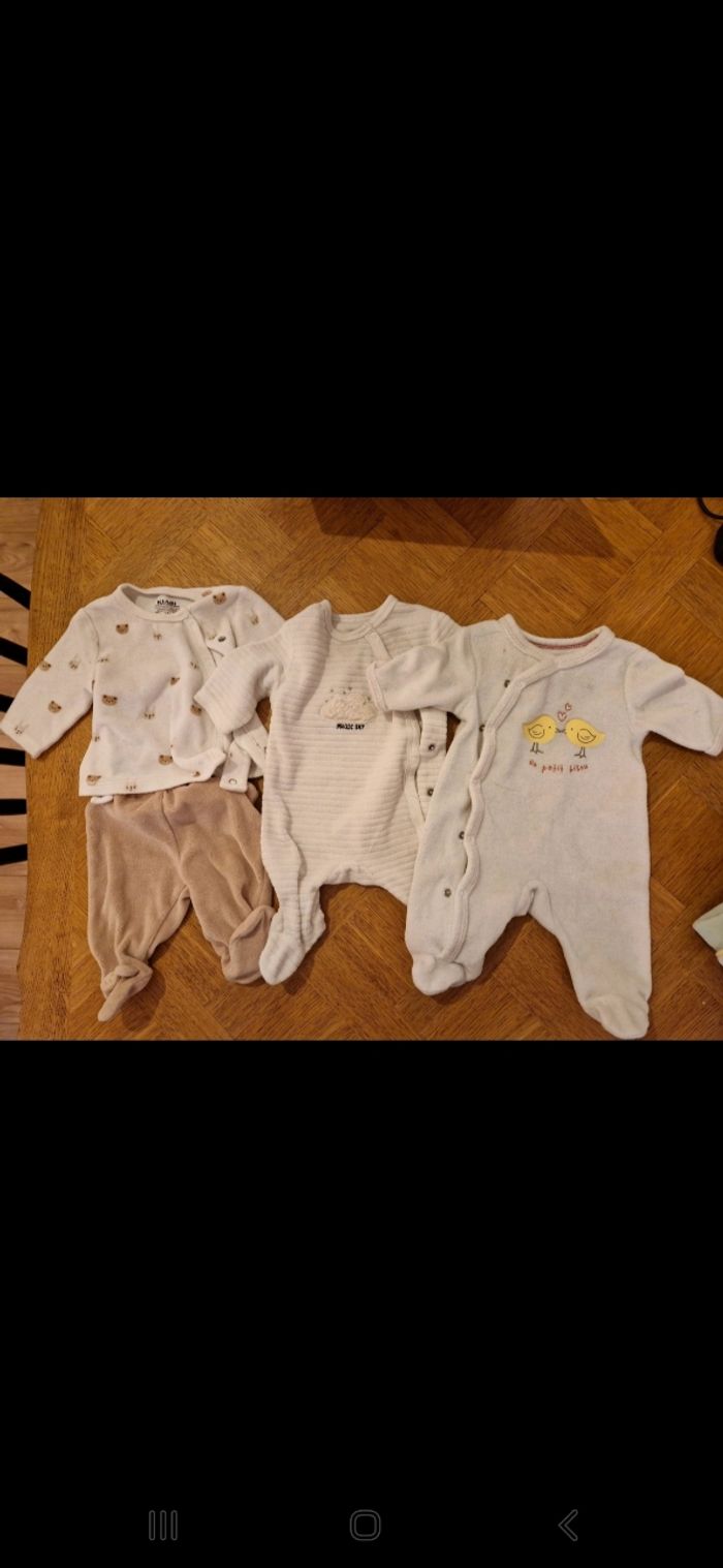 Lot de 10 pyjamas velours 1 mois - photo numéro 2