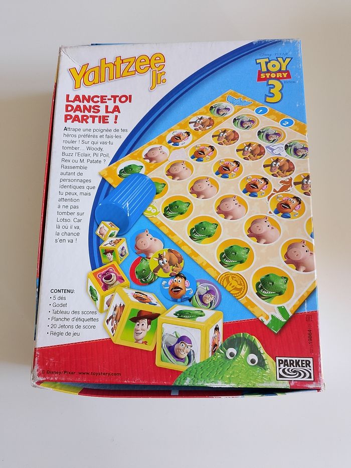 Yahtzee jr toy story 3 hasbro complet - photo numéro 2