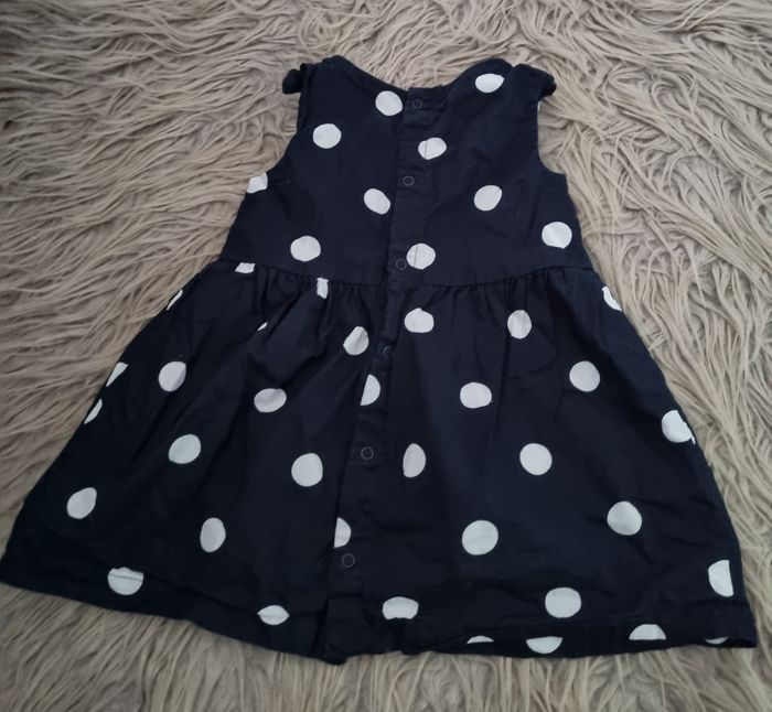 Robe sans manches marine à pois blanc 12mois - photo numéro 4