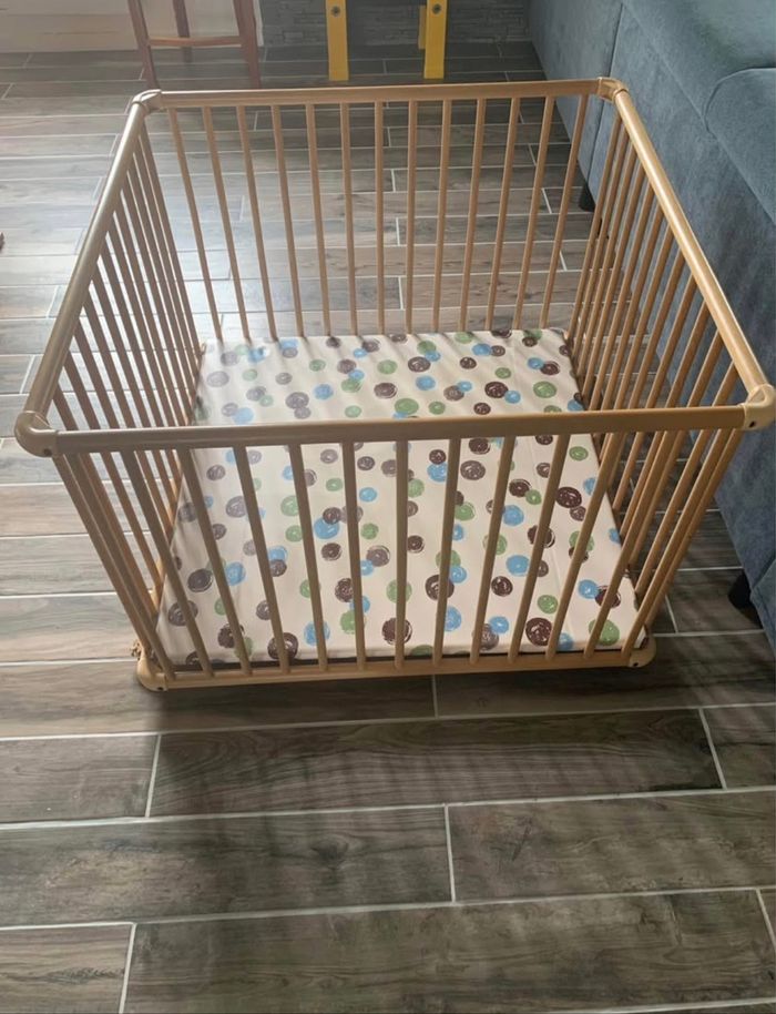 Lot naissance chaise haute, parc+ tour de parc, lit parapluie + matelas et draps housse - photo numéro 6