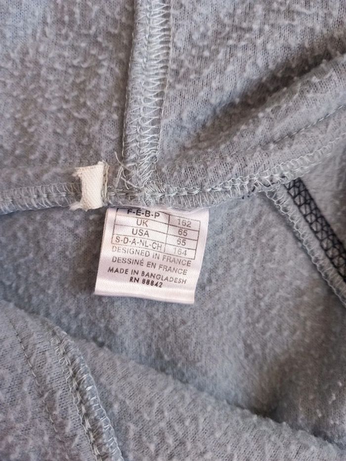 📦sweat capuche coton molletonné T38 bleu ciel - photo numéro 5