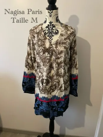 Tunique Nagisa Paris - Motif baroque et rayures - Taille M