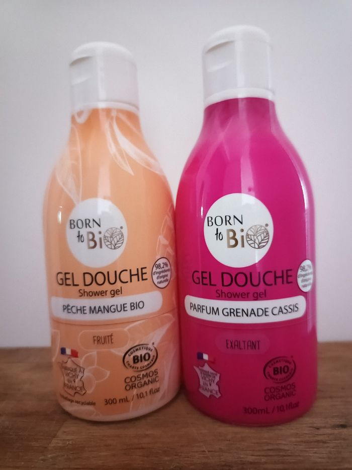 Lot de 2 bouteilles de gel douche bio