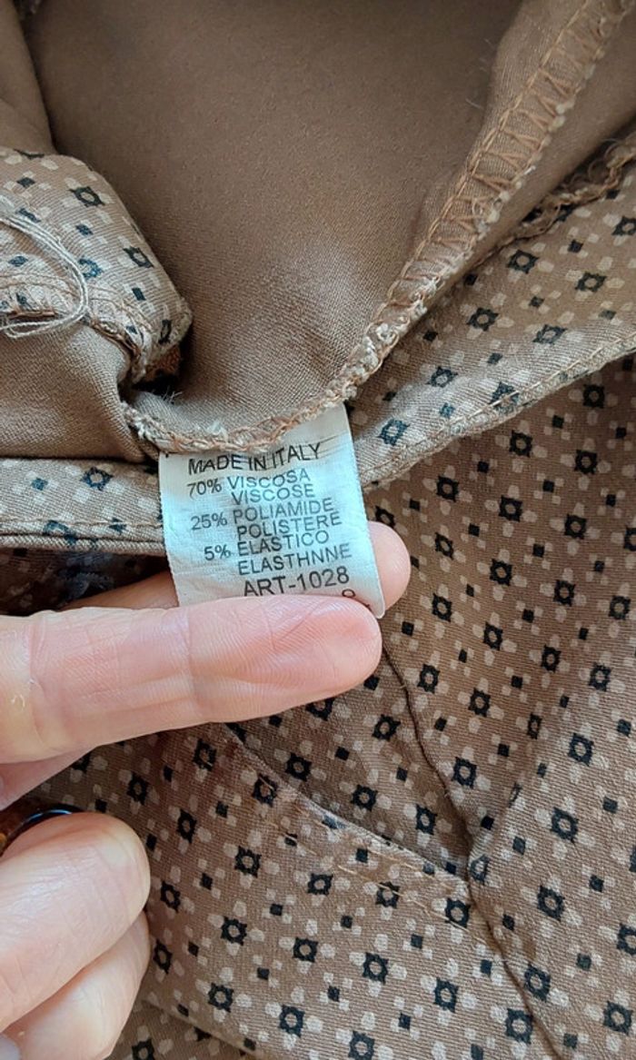 Pantalon imprimé marron Vintage T38 - photo numéro 6