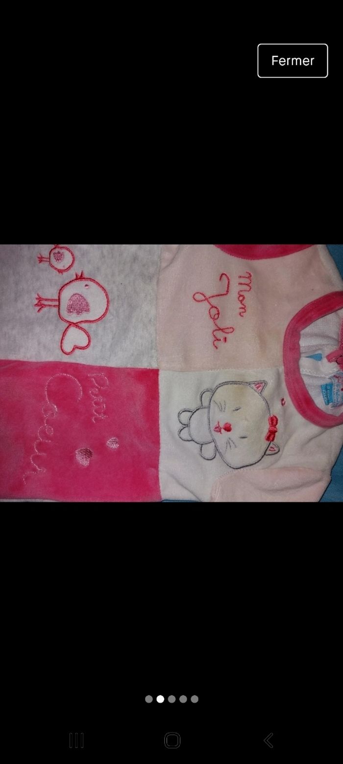 Pyjama fille style velour 1 pièce - photo numéro 2