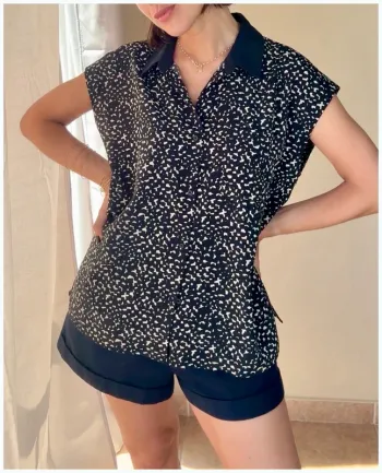 Chemisier Monoprix noir et blanc 40 parfait état