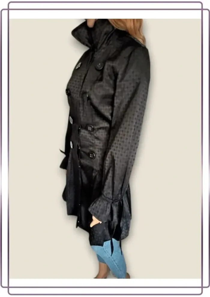 Manteau mi-long Morgan , coupe droite bas évasé,manches évasées - photo numéro 8