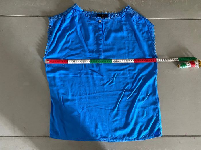 Blouse - tee shirt 123 bleue taille 38 - photo numéro 16