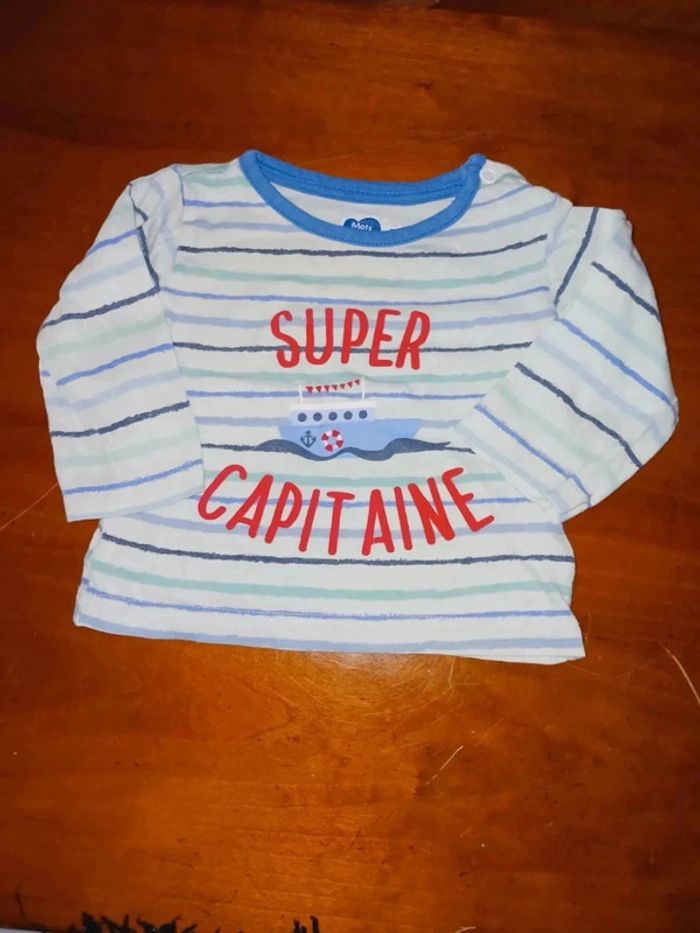 Tee shirt super capitaine 3 mois mots d enfants
