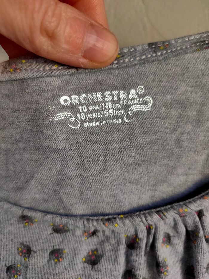 T.shirt gris Orchestra taille 10 ans - photo numéro 2