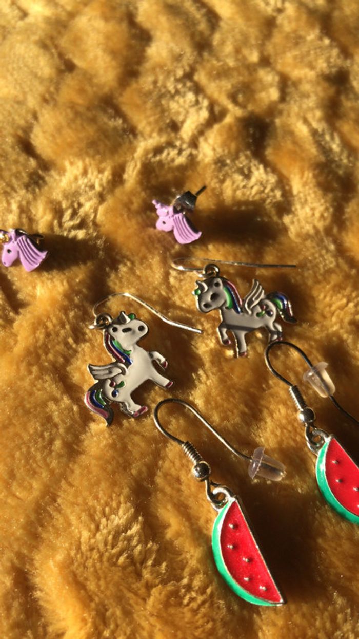 Primark boucles d oreilles licorne et pastèque - photo numéro 6
